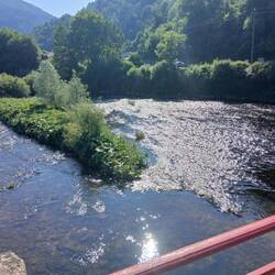 Nix da Flussdurchquerung, die Füße bleiben trocken