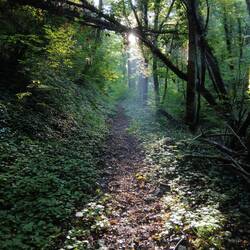 Wunderschönes Tal mit den ersten Sonnenstrahlen