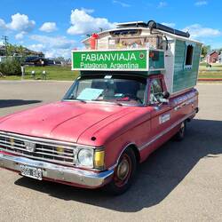 Auf dem Parkplatz plaudern wir kurz mit Fabian ...