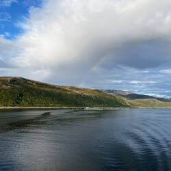 Zur Ausfahrt am Abend ein leichter Regenbogen 🌈