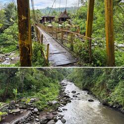 Diese Brücke ist hier noch passierbar. In Europa wäre diese gesperrt.