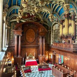 Chapel Hampton Court. Note Henry VIII's crowns on the ceiling.
