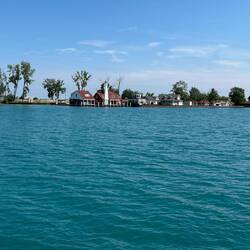 Domestic residences along the South Channel into the Ste Claire River