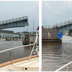 Two drawbridges on two main streets of Port Huron open for us