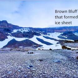 This is a basalt tuya ... a flat-topped volcano formed when lava erupted through the ice sheet.