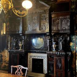 Fireplace with "saints"