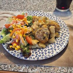 One of the tastiest dinners yet...almost as good as Mum's home cooking!