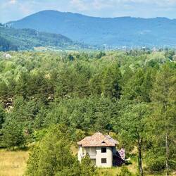 Nette Aussicht, hinter dem Haus steht Ole