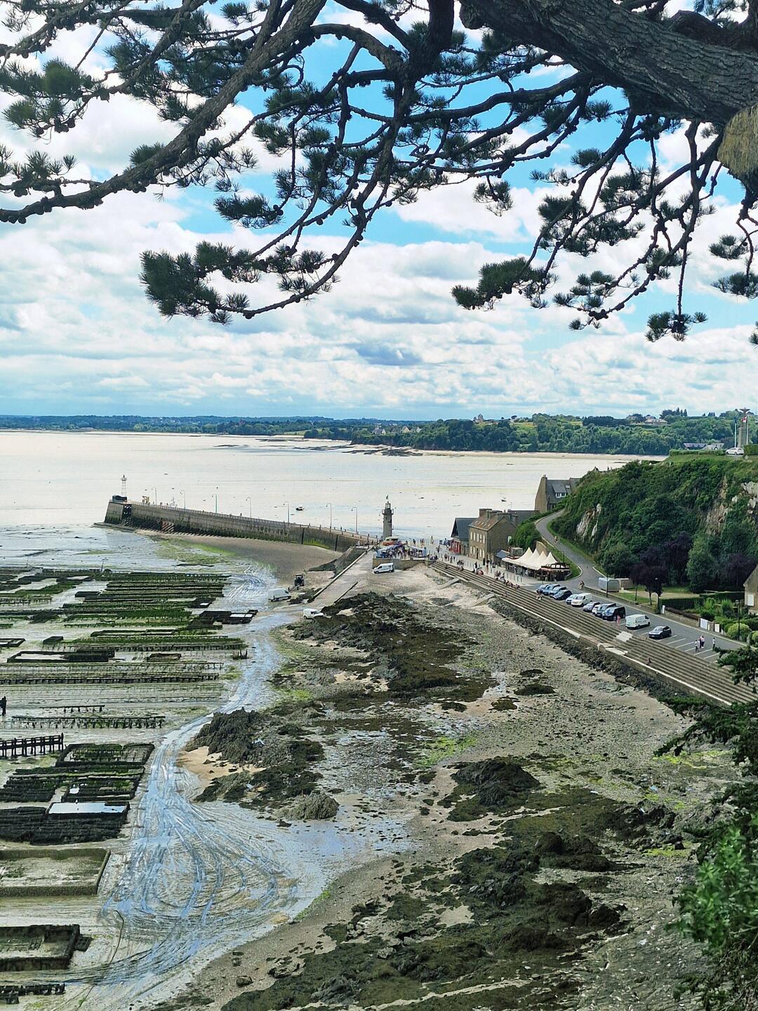 Cancale und seine Austernbänke von oben
