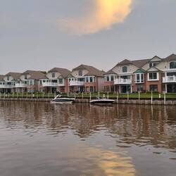 Apartment dwellings along the Black River in Port Huron