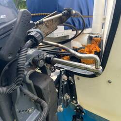 This is the linkage that attaches to the kicker. It was the tie rod here that froze up inside.