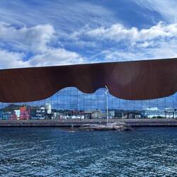 Opera and Performing Arts Center. The "brown" are wood slats from old ships