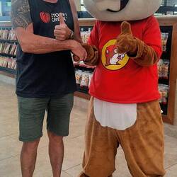 Met Buc-ee, but he wasn't very talkative.