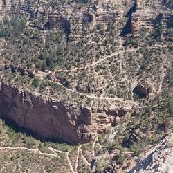 Bright Angel Trail down to the river bed to Phantom Ranch