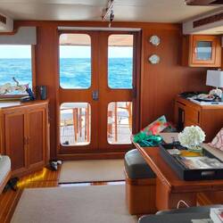 "Water, water, everywhere... and plenty to drink." Crossing Saginaw Bay