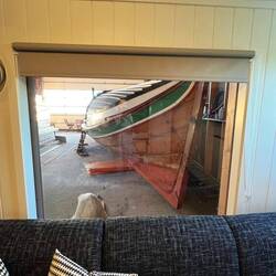 Blick aus dem Wohnzimmer in 'unser' Bootshaus