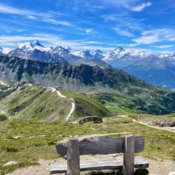 Freie Sicht zu den Gletschern, zum Matterhorn und anderen 4000ern.