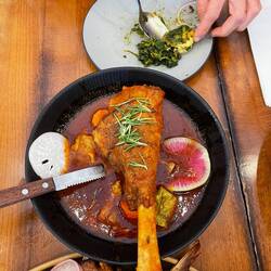 Red stew with lamb shank