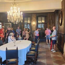 It was raining a bit so we started the tour indoors.