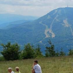 Blick auf die Skipisten