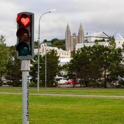 Stop lights in Akureyri