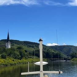 Zufahrt Schleuse Detzem vom Unterwasser, Mosel-km 166