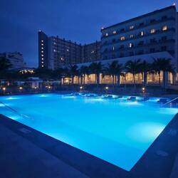 View of the pool and hotel