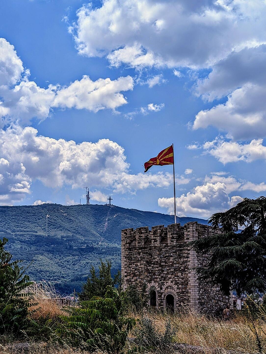 The Millennium Cross in the background