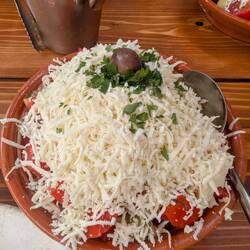 Shopska (basically lots of cheese, cucumbers, tomatoes and onions) - rather a lot but very tasty
