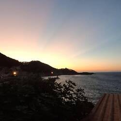 Sunset from my window at Hotel Saraceno