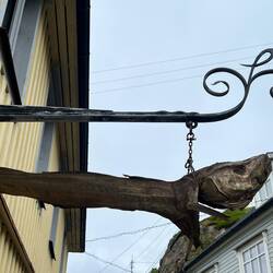 Restaurant-Schild in Nyksund