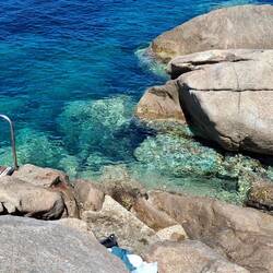 Swimming below the Hotel Saraceno