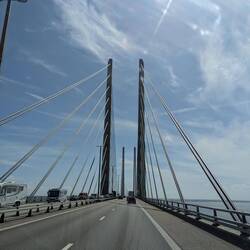 Endlich über Wasser und auf der knapp 8km langen Öresundbrücke🌉