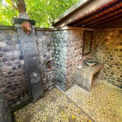 Leave our lovely outdoor shower