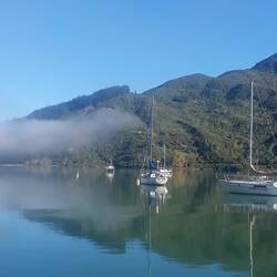 From Grove Arm looking across to Anakiwa then down Queen Charlotte Sound