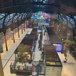 View of train station from our room