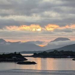 Midnight sun, but behind the clouds