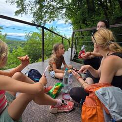 Kurze Pause, nach der halben Strecke