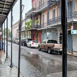 It was stinking hot, and then a thunderstorm came in, and it poured down for around an hour