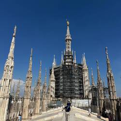 Some parts of the roof were being restored