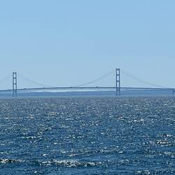View of the Mighty Mac. Winds were out of the west at around 15 mph, so there were white caps.