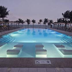 The pool at night.