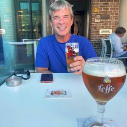 Celebrating Doug's birthday Belgian style