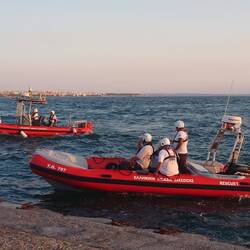Rescue craft carrying out exercises