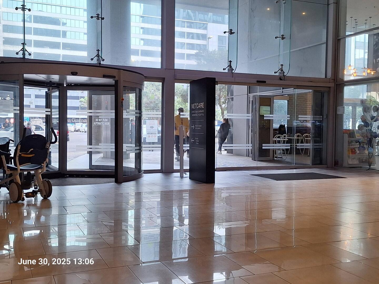 The Hospital knows glass doors should have stripes