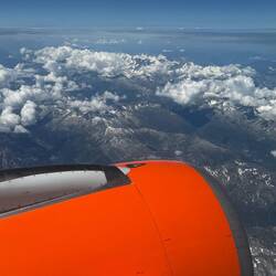 Flying over the alps/dolomites