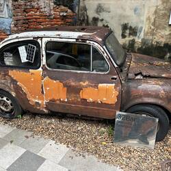 This little car marks the entrance to 32 Chocolate Bar, Talat Noi.