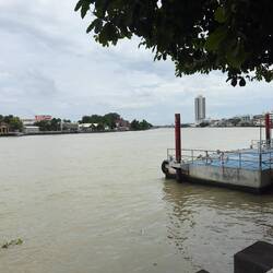Our view of the Chao Phraya River from Hong Sieng Kong at Talat Noi.