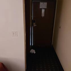 Weil wir es schon mal so von wegen Spaltmaße hatten, meine Moteltür 🤣