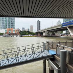 At Sathorn Pier before we boarded the Chao Phraya Express.
